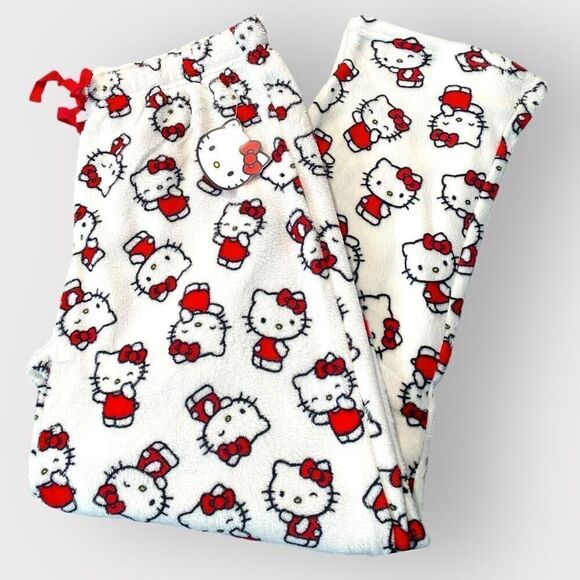 Hello Kitty “Poses All Over” Fuzzy Soft Touch Pajama Pants Womens size X-Large - Picture 2 of 12
